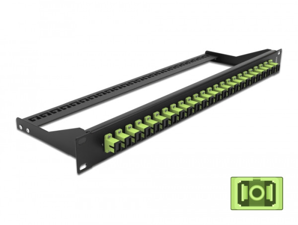 DeLOCK 19″ LWL Patchpanel 24 Port SC Simplex lindgrün (43385)