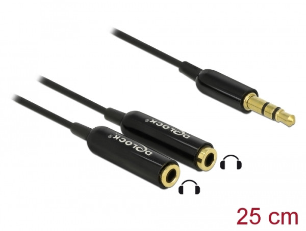 DeLOCK Kabel Audio Klinkenstecker 3,5 mm > 2 x Klinkenbuchse 25 cm (65356)