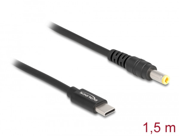 DeLOCK Notebook Ladekabel USB Type-C Stecker zu 5,5 x 2,5 mm Stecker (87978)