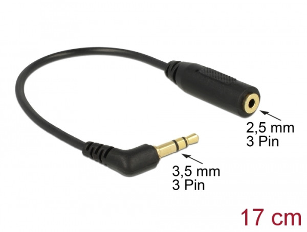 DeLOCK 0.17m 2.5mm/3.5mm Audio-Kabel 0,17 m Schwarz (65675)