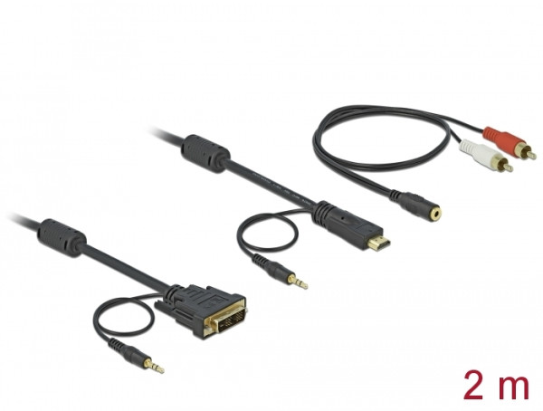 DeLOCK 84455 Videokabel-Adapter 2 m DVI-D HDMI Schwarz (84455)