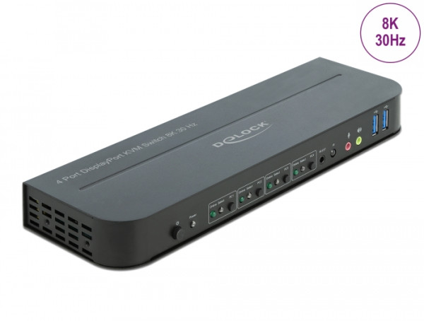 DeLOCK DisplayPort 1.4 KVM Switch 8K 30 Hz mit USB 3.0 und Audio (11484)