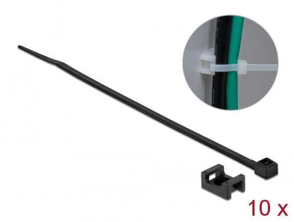 DeLOCK 18884 Kabelbinder Kabelbinder zur Schraubmontage Nylon Schwarz 10 Stücke (18884)