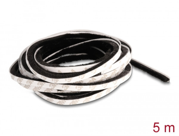 DeLOCK Bürstenstreifen selbstklebend 8 mm - Länge 5 m schwarz (66893)