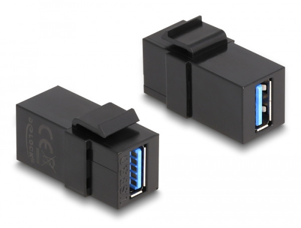 DeLOCK Keystone Modul USB 3.0 A Buchse zu USB 3.0 A Buchse schwarz 1:1 (87831)