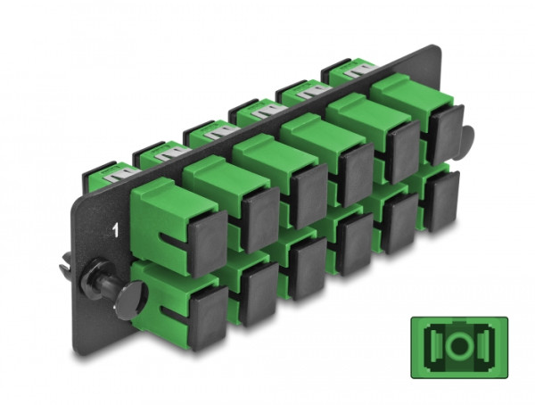DeLOCK LWL Adapter Panel SC Simplex APC 12 Port grün (66926)