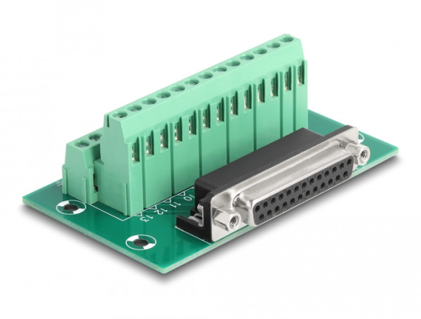 DeLOCK D-Sub 25 Pin Buchse zu Terminalblock für Hutschiene (66912)