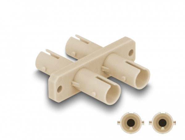 DeLOCK LWL Kupplung ST Duplex Buchse zu ST Duplex Buchse beige (87935)