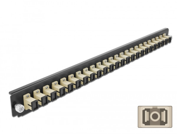 DeLOCK 19″ LWL Spleißbox Frontblende 24 Port SC Simplex beige (43353)