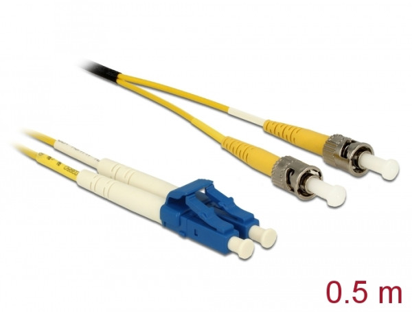 DeLOCK Kabel Lichtwellenleiter LC > ST Singlemode OS2 0,5 m (86569)