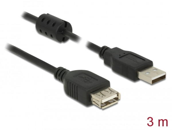 DeLOCK 3m, 2xUSB 2.0-A USB Kabel USB 2.0 USB A Schwarz (84886)