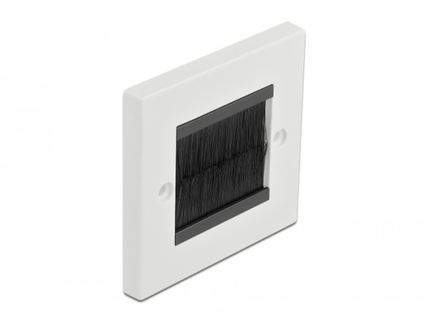 DeLOCK Kabelmanagement Abdeckblende 86 x 86 mm mit schwarzen Bürstenstreifen (66491)