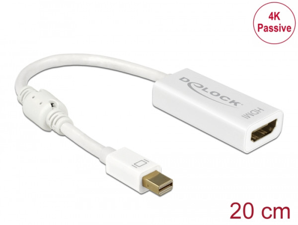 DeLOCK 62614 Videokabel-Adapter 0,2 m Mini DisplayPort HDMI Typ A Standard Weiß (62614)