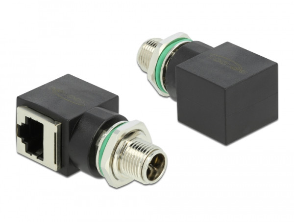 DeLOCK Netzwerkadapter M12 8 Pin X-kodiert Stecker zu RJ45 Buchse (66565)