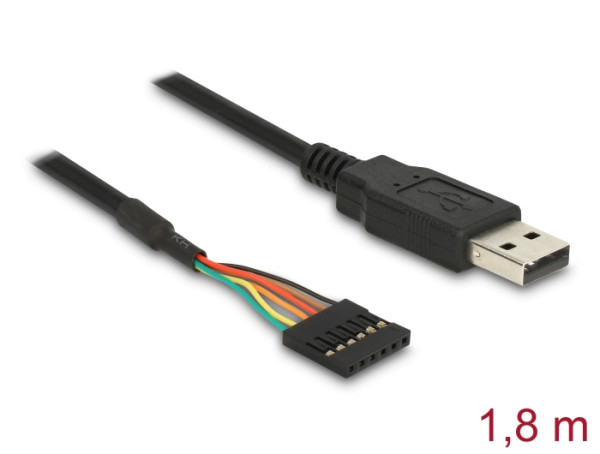 DeLOCK 1.8m USB2.0-A/TTL 6-p USB Kabel 1,8 m USB A Schwarz (83785)