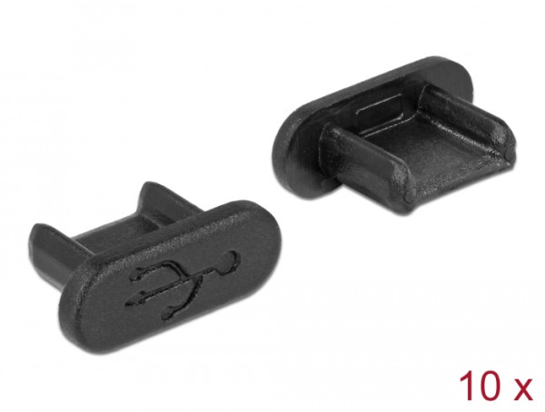 DeLOCK 64007 Steckdosensicherung USB Micro-B Schwarz 10 Stücke (64007)