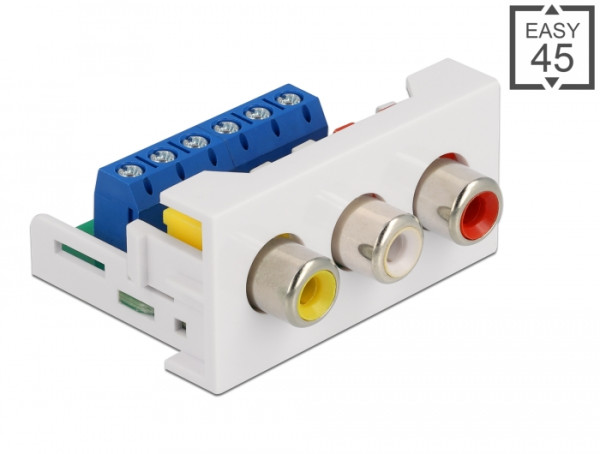 DeLOCK Easy 45 Modul 3 x Cinch Buchse 22,5 x 45 mm (81339)