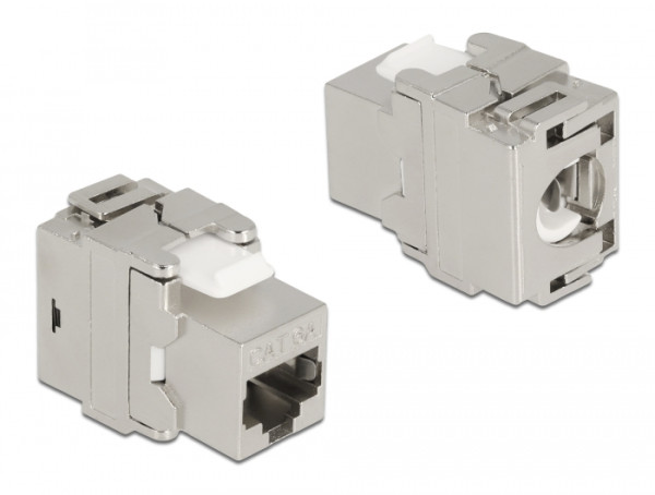 DeLOCK Keystone Modul RJ45 Buchse zu LSA Cat.6A 180° werkzeugfrei Metall (87036)