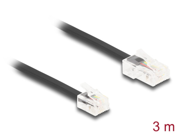 DeLOCK Telefonkabel RJ45 Stecker zu RJ11 Stecker schwarz 3 m (88037)