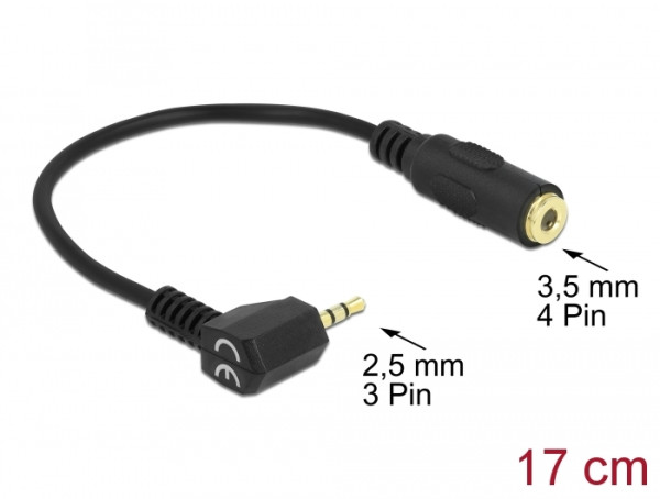 DeLOCK 0.17m 2.5mm/3.5mm Audio-Kabel 0,17 m Schwarz (65674)