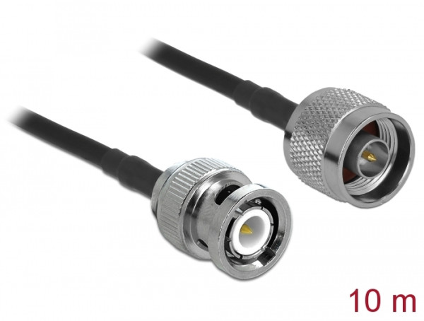 DeLOCK 90425 Koaxialkabel LMR195 10 m Schwarz, Grau (90425)