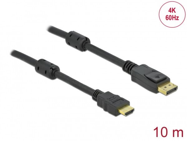 DeLOCK Aktives DisplayPort 1.2 zu HDMI Kabel 4K 60 Hz 10 m (85960)