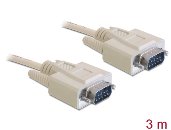 DeLOCK Sub-D 9 3m Serien-Kabel Beige Sub-D9 (84228)
