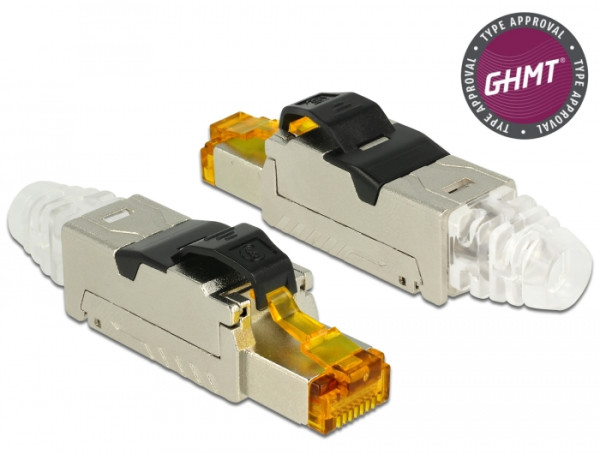 DeLOCK 86485 Drahtverbinder RJ45 Schwarz, Silber, Transparent, Gelb (86485)