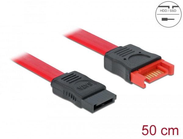 DeLOCK 83954 SATA-Kabel 0,6 m SATA 7-pin Schwarz, Rot (83954)