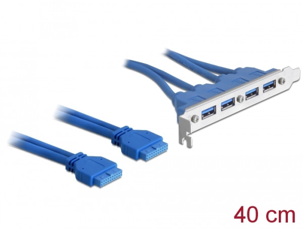 DeLOCK 2 x USB 3.0 19-pin - 4 x USB 3.0-A (82974)