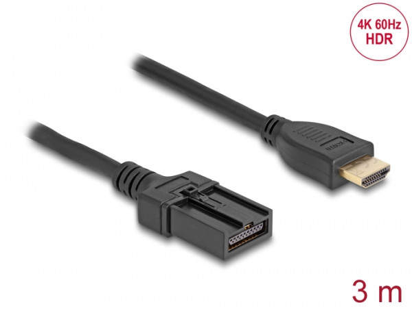 DeLOCK HDMI Automotive Kabel HDMI-A Stecker auf HDMI-E Stecker 3 m 4K 60 Hz (87906)