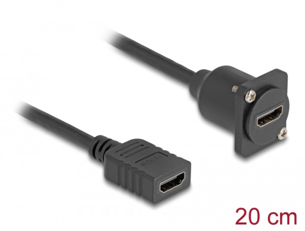 DeLOCK D-Typ HDMI Kabel Buchse zu Buchse schwarz 20 cm (87982)