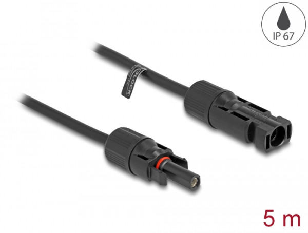 DeLOCK DL4 Solar Kabel 4 mm² Stecker zu Buchse 5 m schwarz (88230)