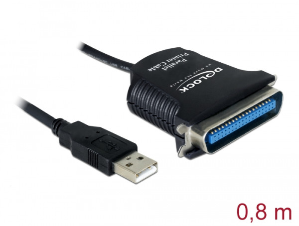 DeLOCK USB to Printer cable 1,8m Paralleles Kabel Schwarz (82001)