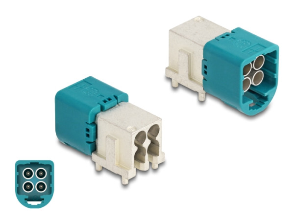 DeLOCK Mini FAKRA Z Stecker quad nach unten gewinkelt A-Typ PCB (90115)