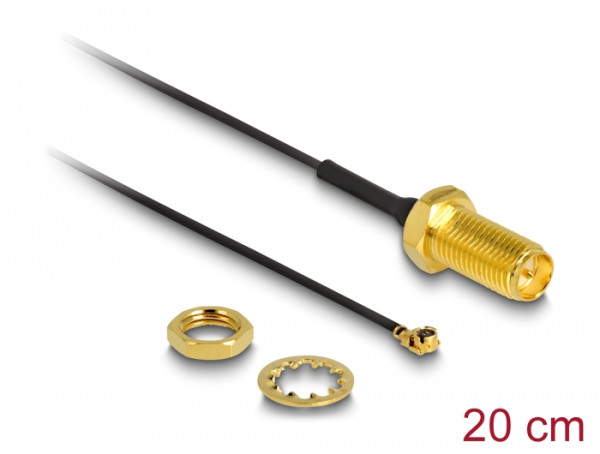 DeLOCK RP-SMA WL antenna I-PEX M / RP-SMA F Schwarz (88420)