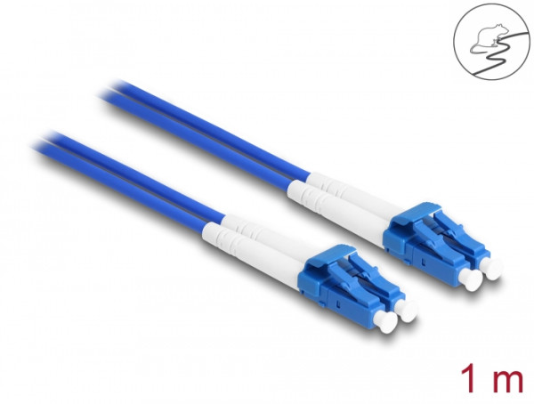 DeLOCK LWL Kabel mit Metallarmierung LC Duplex zu LC Duplex Singlemode OS2 1 m (87919)