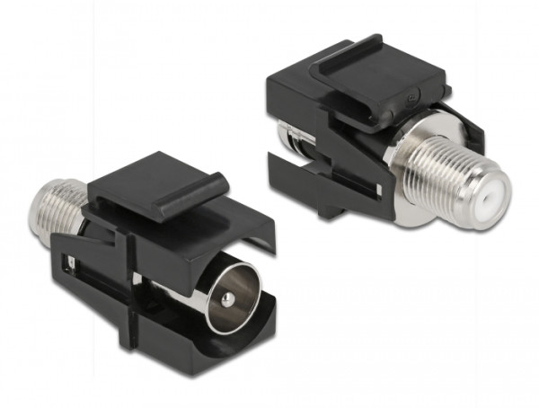 DeLOCK Keystone Modul IEC Stecker zu F Buchse schwarz (86856)