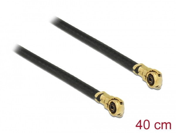 DeLOCK 89645 Koaxialkabel 1.13 0,4 m MHF IV/ HSC MXHP32 Schwarz, Gold (89645)