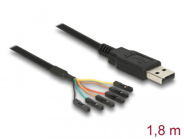 DeLOCK 1.8m USB2.0-A/TTL 6-p USB Kabel 1,8 m USB A Schwarz (83786)