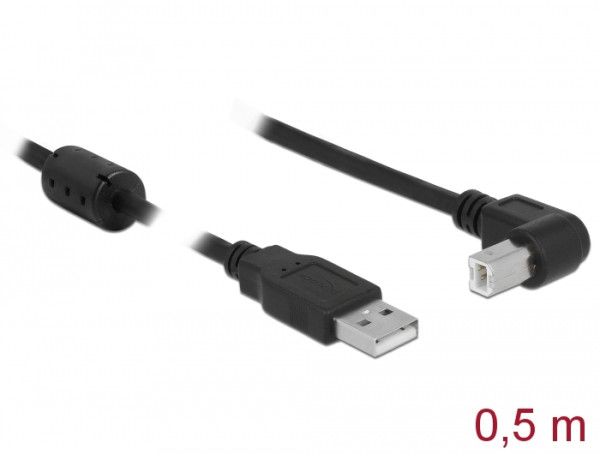 DeLOCK 0.5m, USB 2.0-A / USB 2.0-B USB Kabel 0,5 m USB A USB B Schwarz (84809)