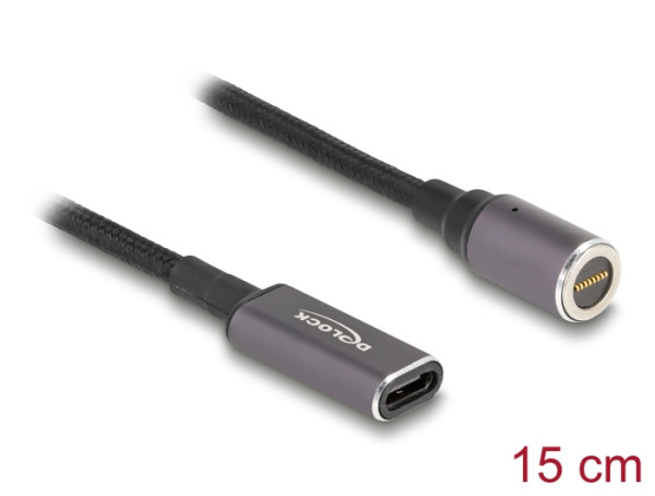 DeLOCK Notebook Ladekabel USB Type-C Buchse zu magnetischem 8 Pin Konnektor 15 cm (80781)