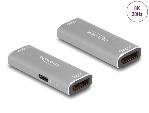 DeLOCK DisplayPort 1.4 Repeater 8K 30 Hz 20 m (11504)