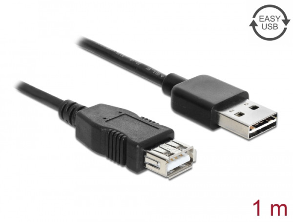 DeLOCK EASY-USB 2.0-A - USB 2.0-A, 1m USB Kabel USB A Schwarz (83370)