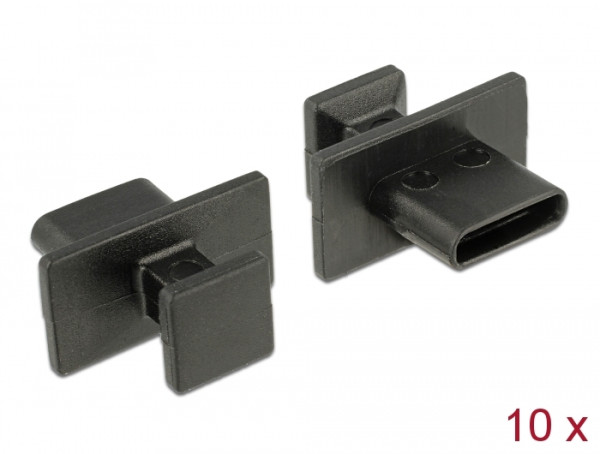 DeLOCK 64015 Steckdosensicherung USB Typ-C Schwarz 10 Stücke (64015)