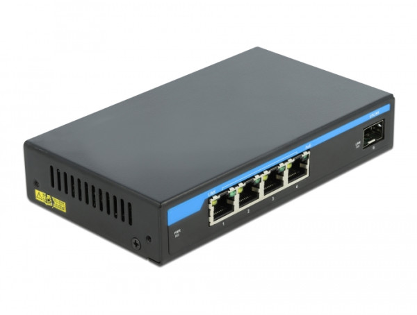 DeLOCK Gigabit Ethernet Switch 4 Port PoE + 1 SFP (87765)