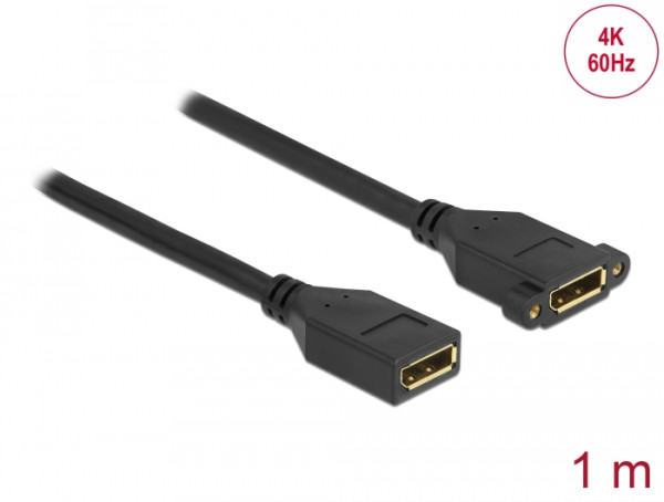 DeLOCK DisplayPort 1.2 Kabel Buchse zu Buchse zum Einbau 4K 60 Hz 1 m (87100)