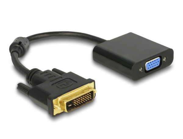 DeLOCK 0.16m DVI-D/VGA 0,245 m VGA D-Sub Schwarz (65658)