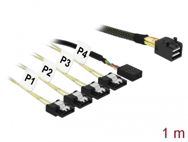 DeLOCK 85732 Serial Attached SCSI SAS-Kabel 1 m Schwarz, Grün (85732)