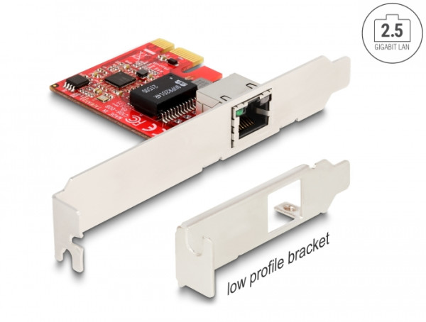 DeLOCK PCI Express x1 Karte zu 1 x RJ45 2,5 Gigabit LAN i225 NBASE-T - Low Profile Formfaktor (90100)